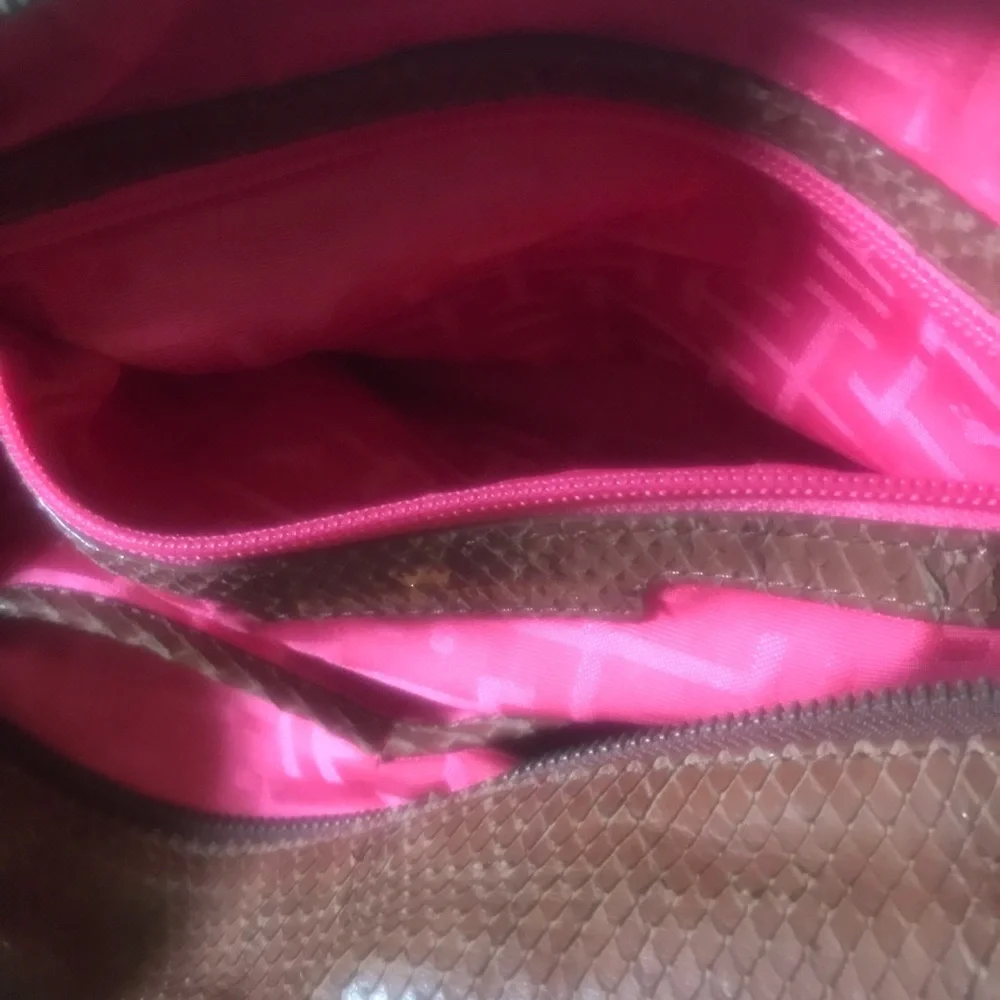 ELAINE TURNER snakeskin brown purse